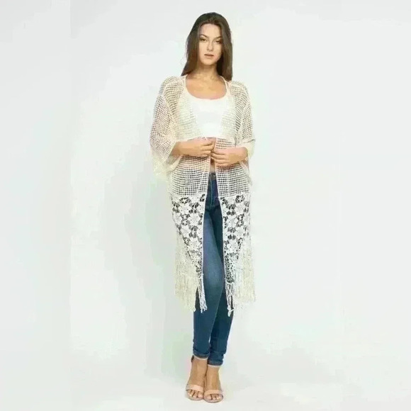 House of Harlow 1960 Jackets & Blazers - House of Harlow 1960 Crochet Kimono